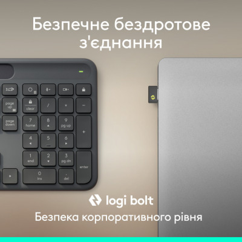 Клавиатура Logitech Slim Solar+ for Business Wireless/Bluetooth Graphite (920-013779)