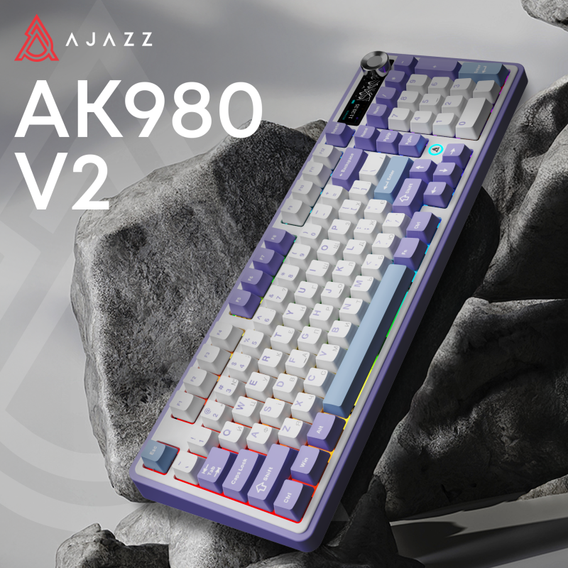 Клавіатура Ajazz AK980 V2 Maillard switches Purple White Blue (AK980-V2-M-PWB)