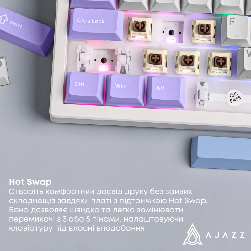 Клавіатура Ajazz AK980 V2 Maillard switches Purple White Blue (AK980-V2-M-PWB)