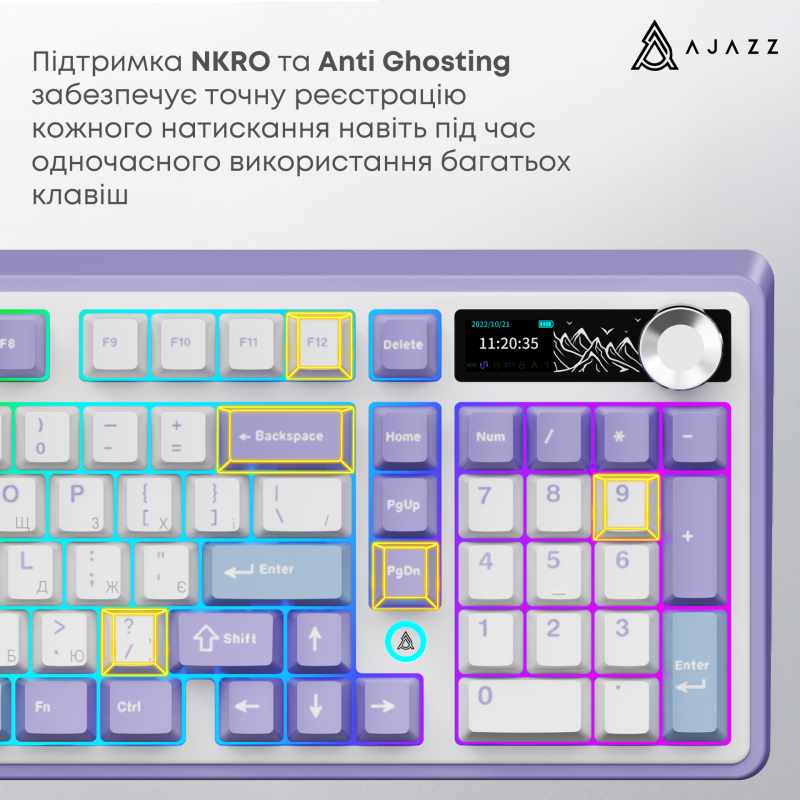 Клавіатура Ajazz AK980 V2 Maillard switches Purple White Blue (AK980-V2-M-PWB)