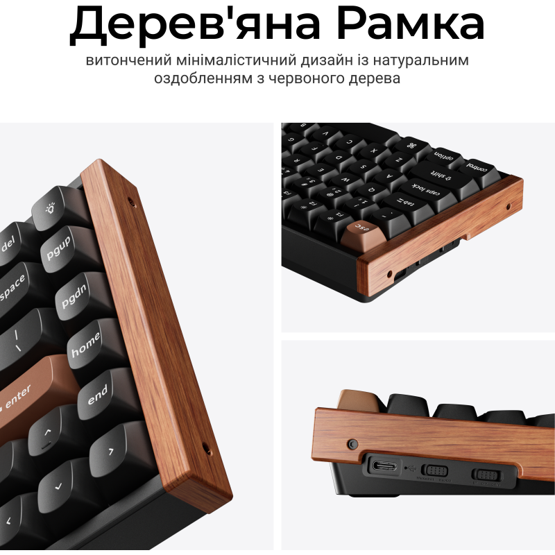 Клавіатура Keychron K2HE Gateron Double-Rail Magnetic Nebula QMK RGB Black (K2H-F1-UA)