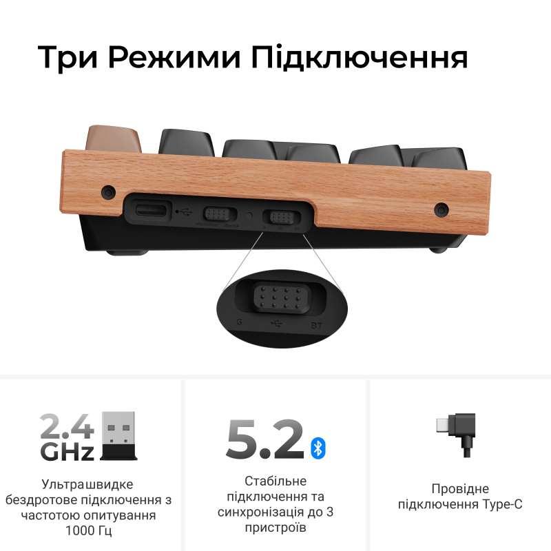 Клавіатура Keychron K2HE Gateron Double-Rail Magnetic Nebula QMK RGB Black (K2H-F1-UA)