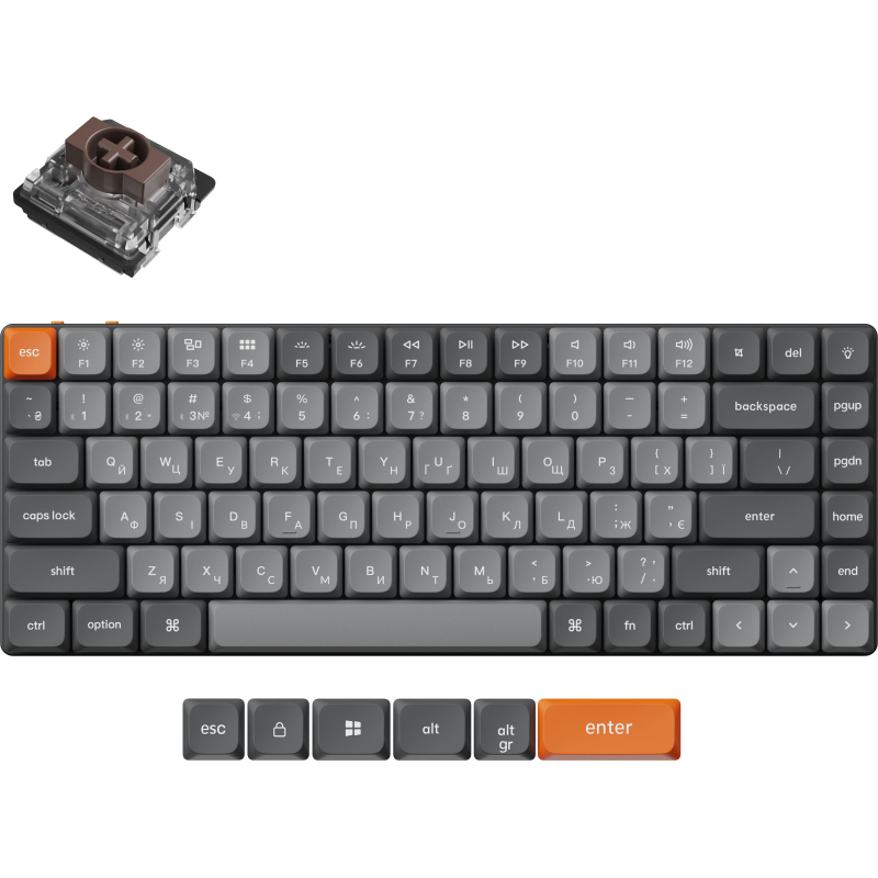Клавіатура Keychron K3 Max 84 Key Gateron MX 2.0 Brown (K3M-H3-UA)