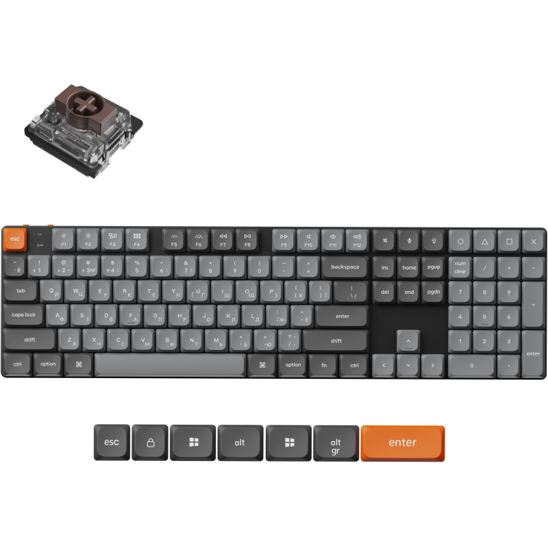 Клавіатура Keychron K5 Max Gateron Brown Switch Black RGB (K5M-H3-UA)