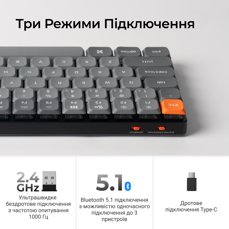 Клавіатура Keychron K5 Max Gateron Brown Switch Black RGB (K5M-H3-UA)