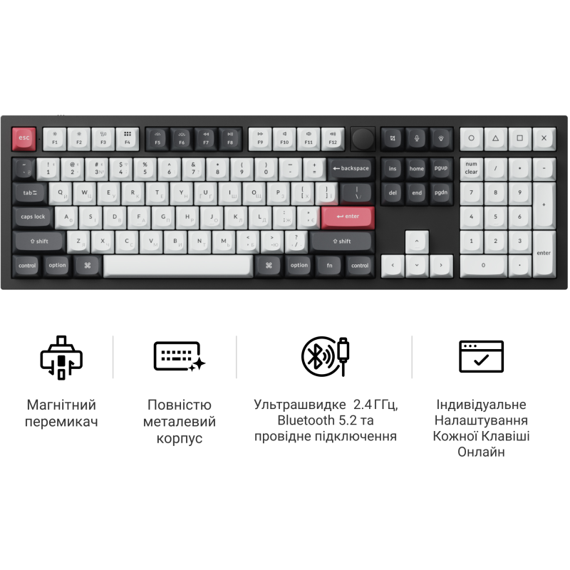 Клавіатура Keychron Q6 HE Magnetic Switch Black RGB (Q6H-M1-UA)
