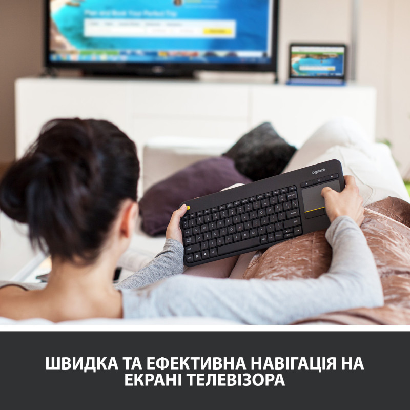 Клавіатура Logitech K400 Plus Black UA (920-007145)