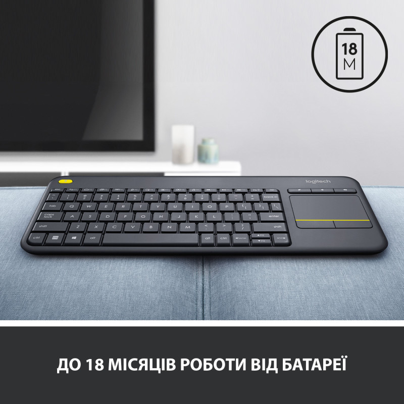 Клавіатура Logitech K400 Plus Black UA (920-007145)