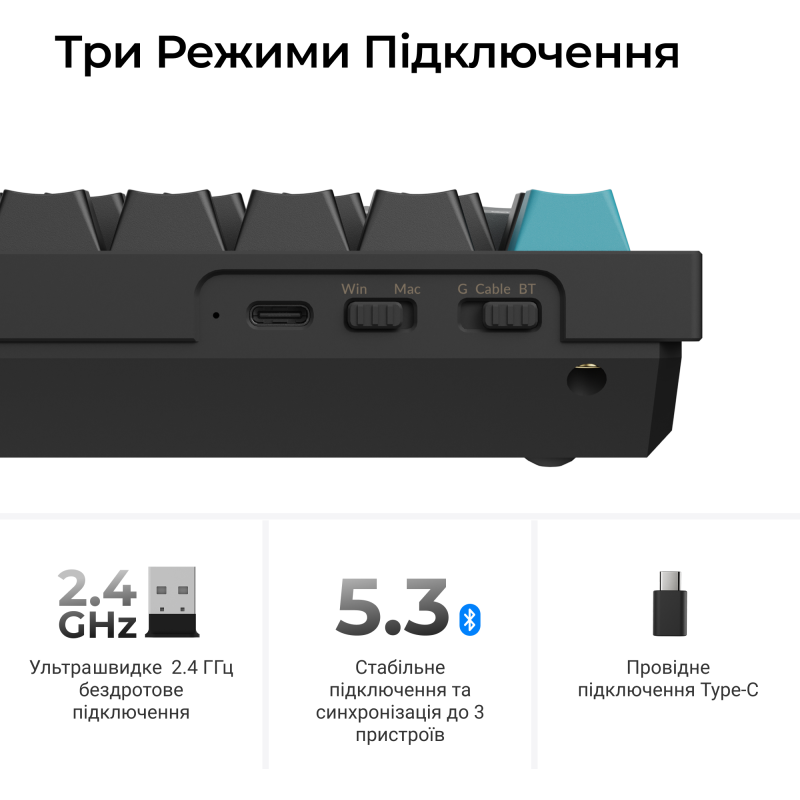 Клавіатура Keychron Q6 Ultra Keychron Red Switch Black RGB (Q6U-M1-UA)