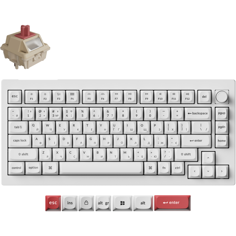 Клавіатура Keychron V1 Ultra Keychron Red Switch White RGB (V1U-F1-UA)