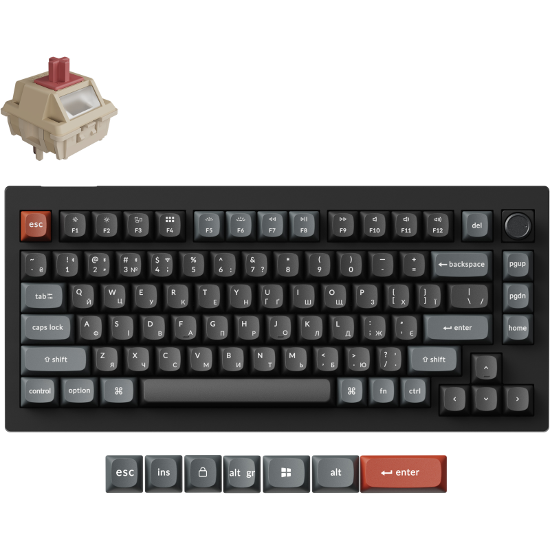 Клавіатура Keychron V1 Ultra Keychron Red Switch Black RGB (V1U-D1-UA)
