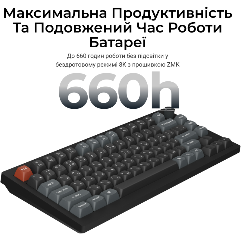 Клавіатура Keychron V1 Ultra Keychron Red Switch Black RGB (V1U-D1-UA)