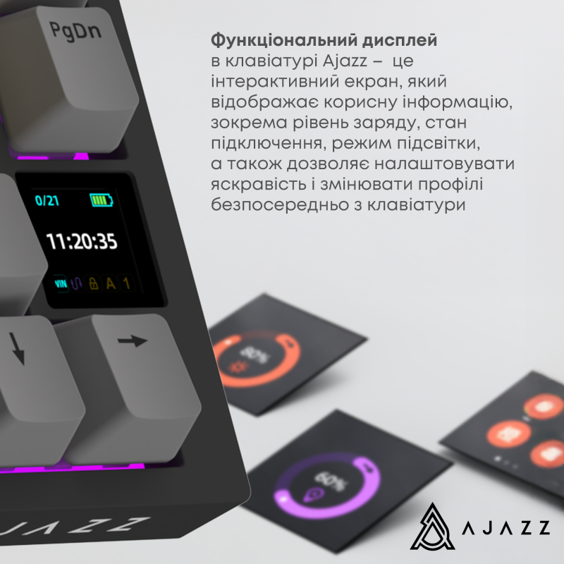 Клавиатура Ajazz AK820 Pro Flying Fish Switch Purple (AK820PRO-FF-PWB)