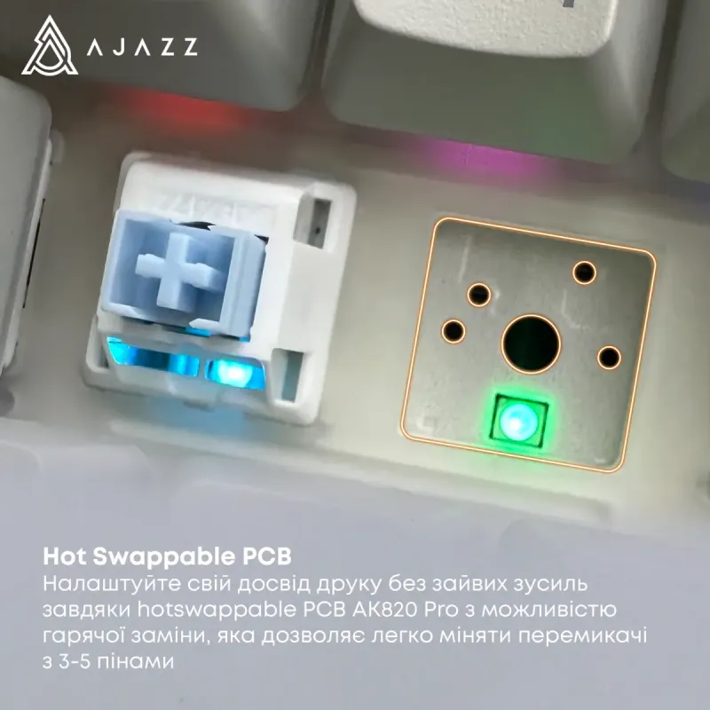 Клавиатура Ajazz AK820 Pro Flying Fish Switch Purple (AK820PRO-FF-PWB)