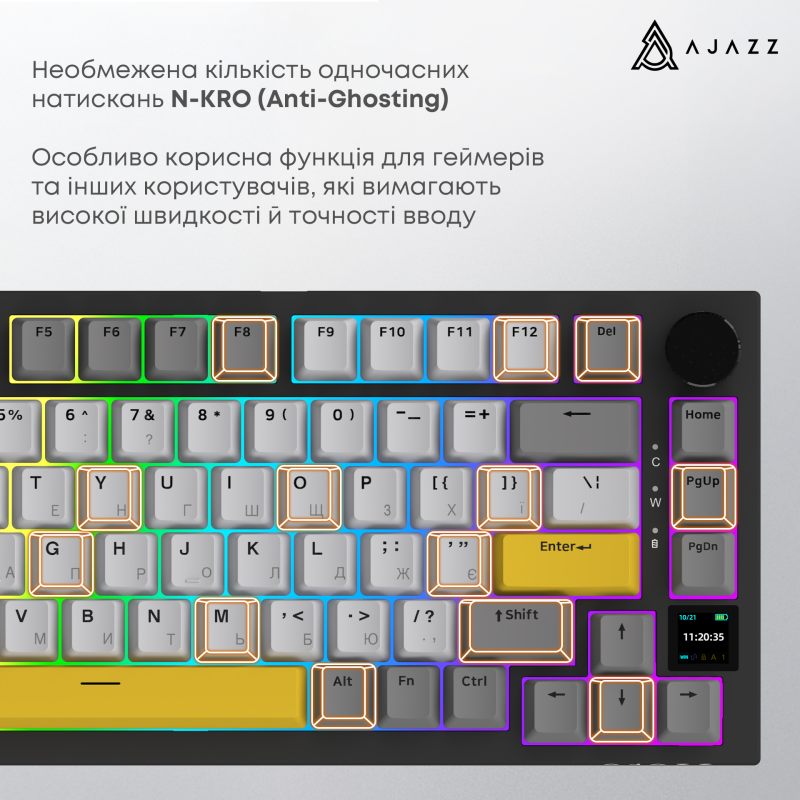 Клавиатура Ajazz AK820 Pro Flying Fish Switch Purple (AK820PRO-FF-PWB)
