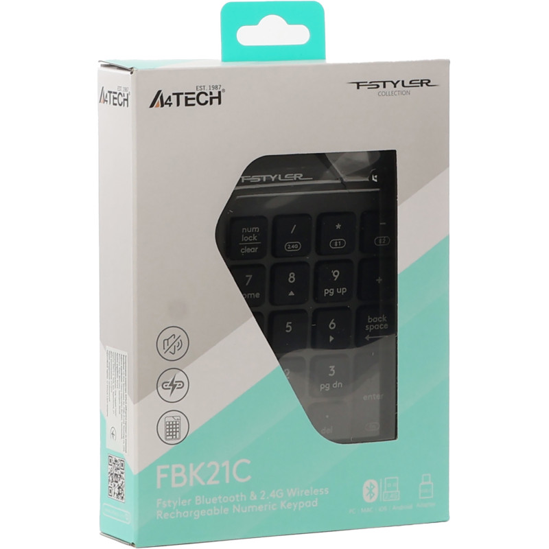 Клавіатура A4Tech FBK21C (Smoky Grey)