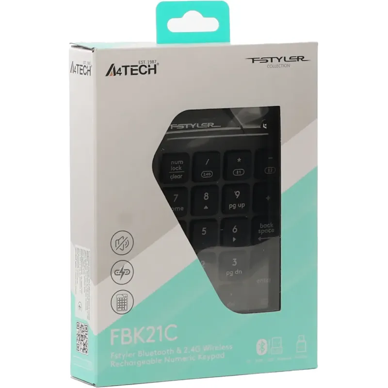 Клавіатура A4Tech FBK21C (Smoky Grey)