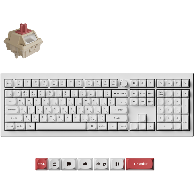 Клавіатура Keychron V6 Ultra Keychron Red Switch White RGB (V6U-F1-UA)
