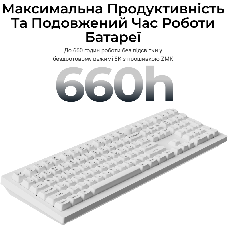 Клавіатура Keychron V6 Ultra Keychron Red Switch White RGB (V6U-F1-UA)