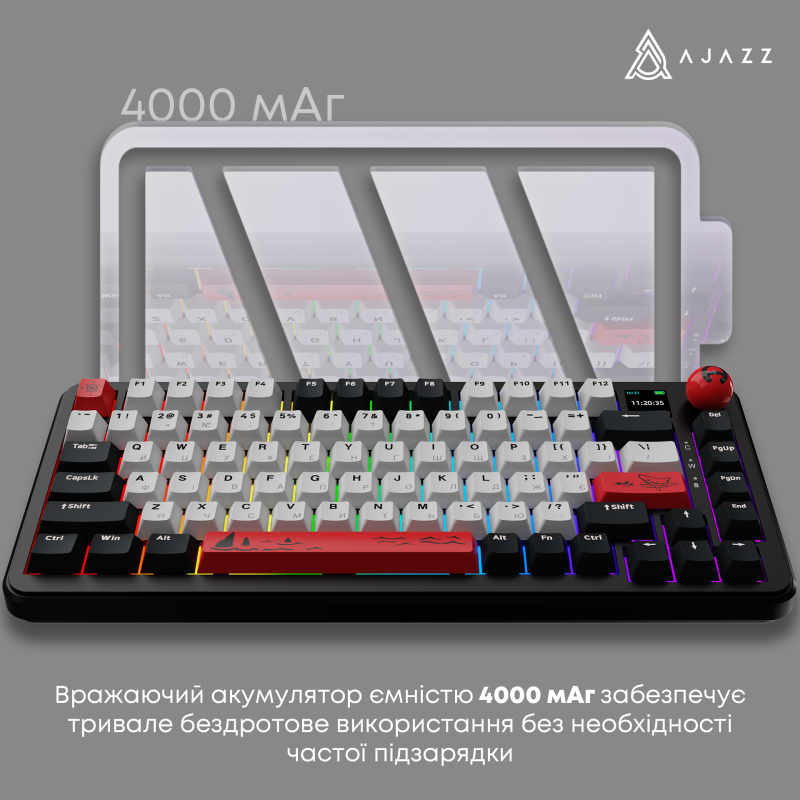 Клавиатура Ajazz AK820 MAX Avocado Switch Black (AK820MAX-AS-BG)