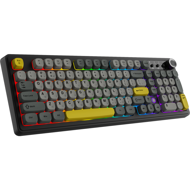 Клавіатура Ajazz AF98 PLUS Black Gray Yellow (AF98-PLUS-BGY)