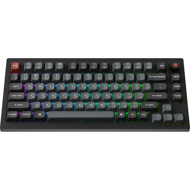 Клавіатура Keychron V1 8K Keychron Super Red Switch Black RGB (V1W-D1-UA)