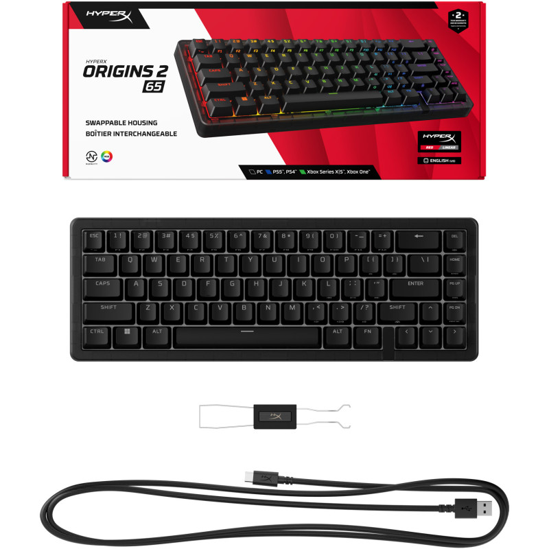 Клавіатура HyperX Origins 2 65 HX Red USB Black (B4QS3AA)