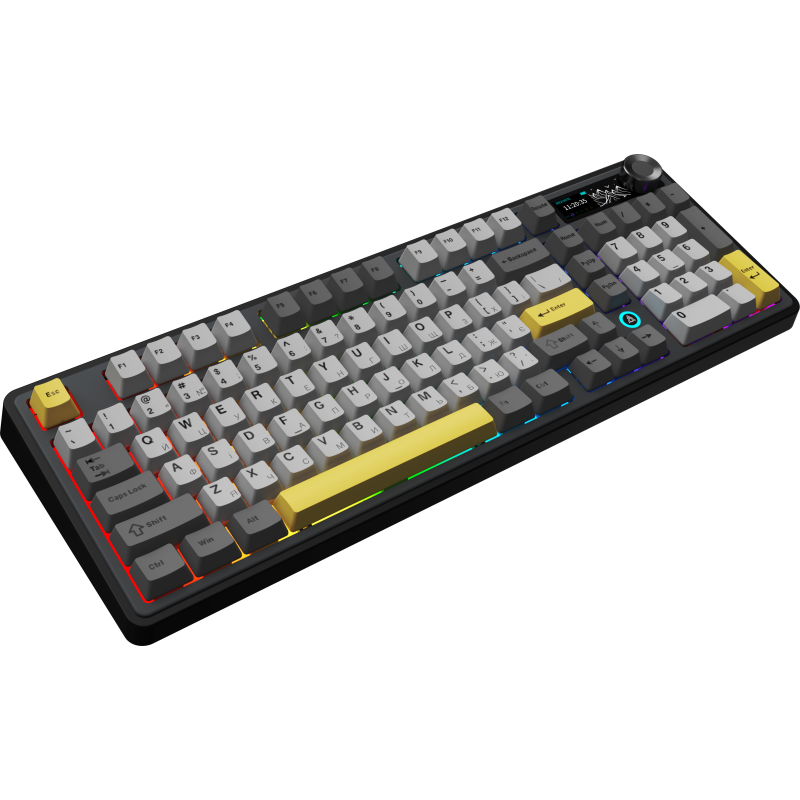Клавиатура Ajazz AK980 V2 Gift Switch V2 Black Gray Yellow (AK980-V2-G-BGY)