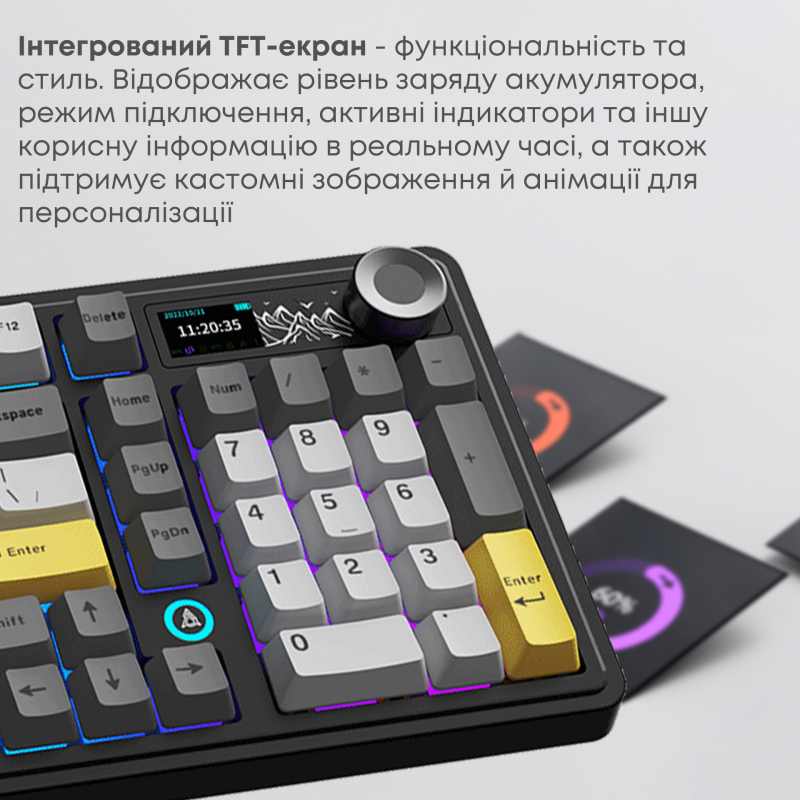Клавиатура Ajazz AK980 V2 Gift Switch V2 Black Gray Yellow (AK980-V2-G-BGY)