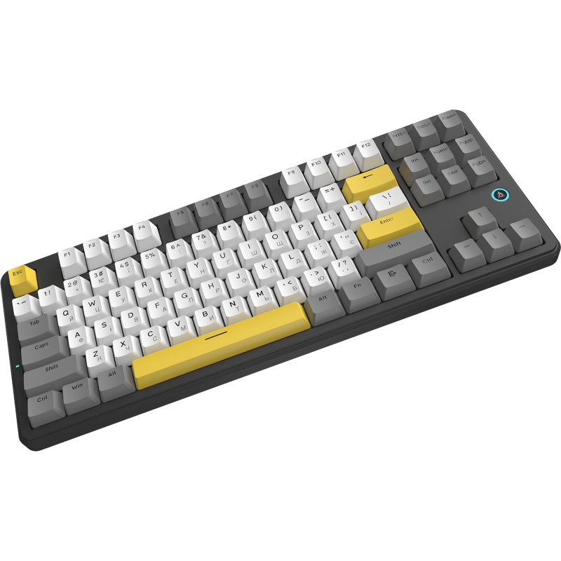 Клавіатура Ajazz AK870 V2 Flying Fish switches Black Gray Yellow (AK870-V2-FF-BGY)