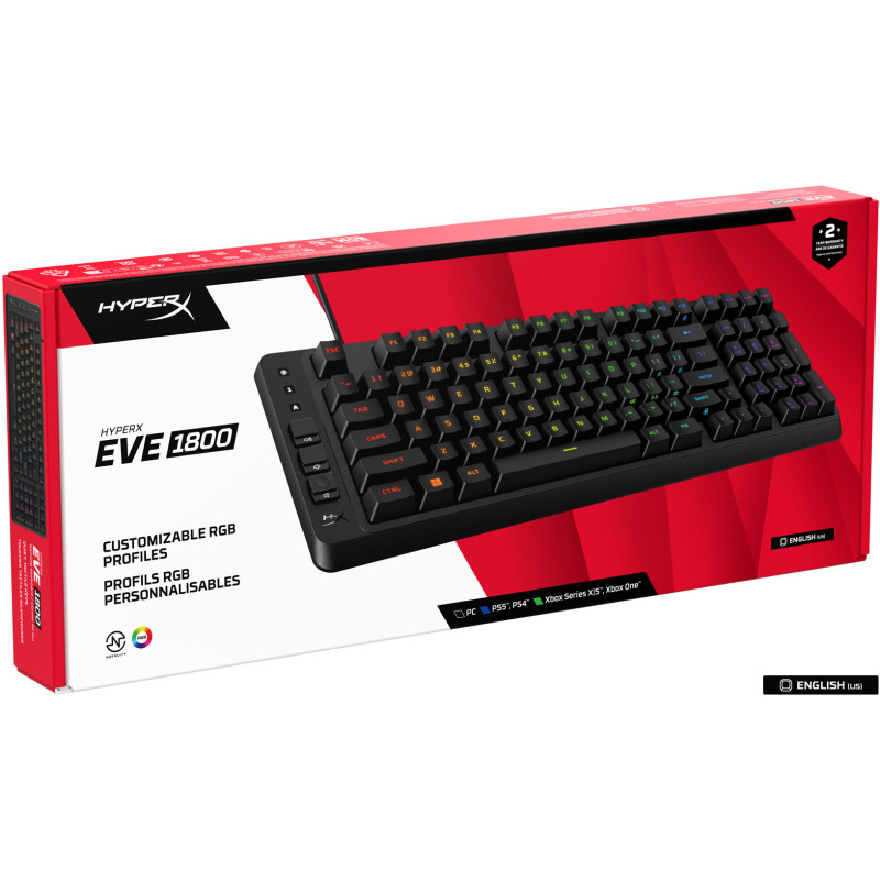 Клавіатура HyperX Eve 1800 USB Black (B7JE0AA)