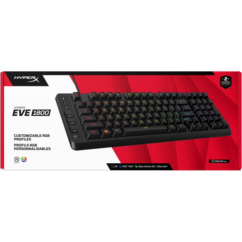 Клавіатура HyperX Eve 1800 USB Black (B7JE0AA)