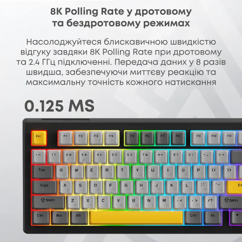 Клавиатура Ajazz AK820 V2 Coconut Flake Switch (AK820-V2-CF-PWB)
