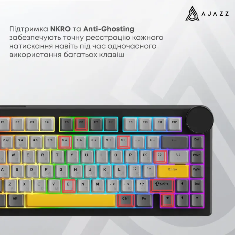 Клавиатура Ajazz AK820 V2 Coconut Flake Switch (AK820-V2-CF-PWB)