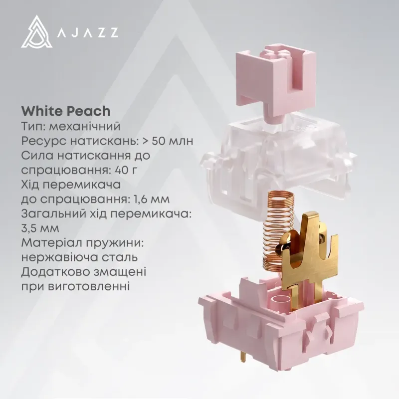 Клавиатура Ajazz AK820 V2 White Peach Switch (AK820-V2-WP-S-BG)