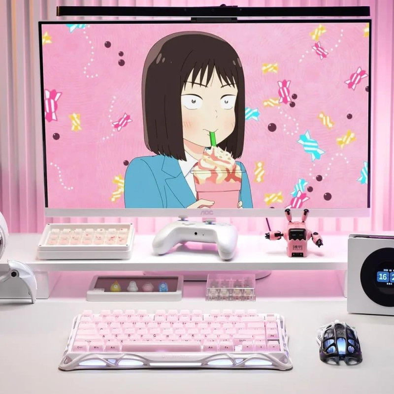 Клавіатура GravaStar Mercury K1 GravaStar x Kailh Cheery Pink, EN, BT/WL/USB, Sakura Pink (GS_K1_P_PNK)