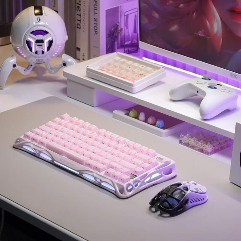 Клавіатура GravaStar Mercury K1 GravaStar x Kailh Cheery Pink, EN, BT/WL/USB, Sakura Pink (GS_K1_P_PNK)