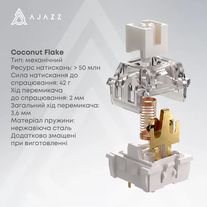 Клавиатура Ajazz AK820 V2 Coconut Flake Switch (AK820-V2-CF-BGY)