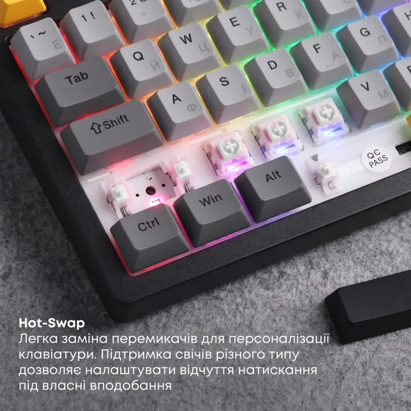 Клавиатура Ajazz AK820 V2 Coconut Flake Switch (AK820-V2-CF-BGY)