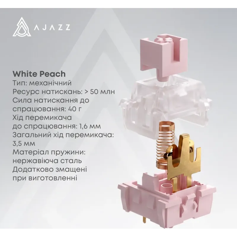 Клавиатура Ajazz AK820 V2 White Peach Switch (AK820-V2-WP-S-W)