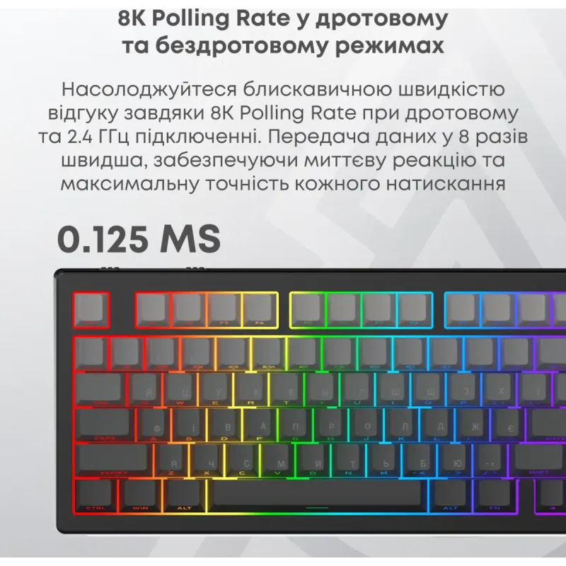 Клавиатура Ajazz AK820 V2 White Peach Switch (AK820-V2-WP-S-W)