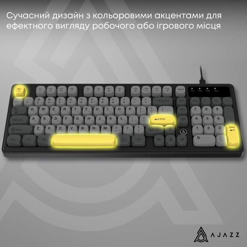 Клавіатура Ajazz AF98 Black Gray Yellow (AF98-BGY)