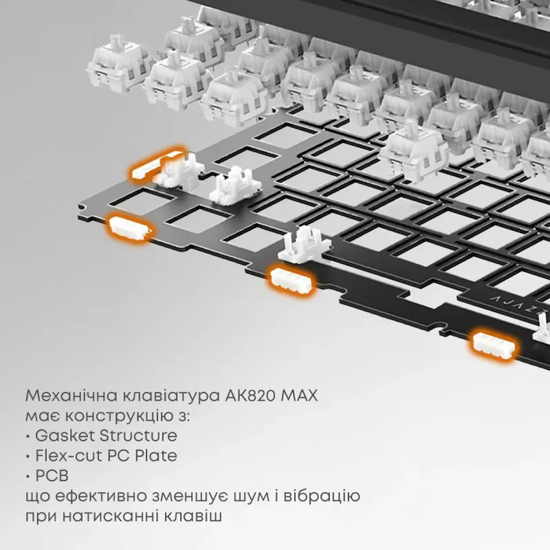 Клавиатура Ajazz AK820 MAX Flying Fish Switch Retro Colour (AK820MAX-FF-R)