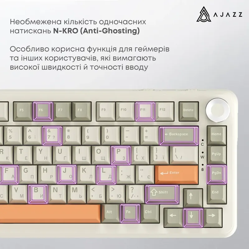 Клавиатура Ajazz AK820 MAX Flying Fish Switch Retro Colour (AK820MAX-FF-R)