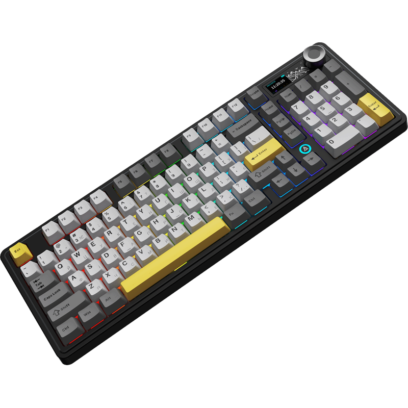 Клавиатура Ajazz AK980 RGB Clear Sky Switches Wireless With Screen (AK980-CS-BGY)