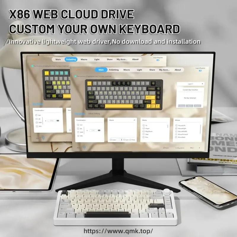Клавиатура ATTACK SHARK X86 Starry White (X86SW_AS)