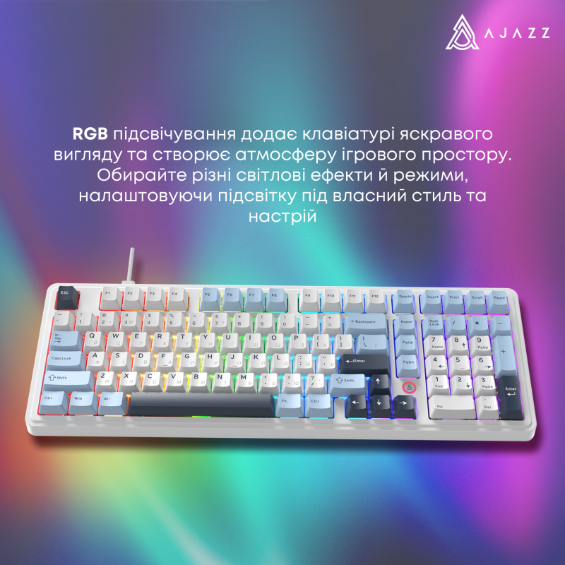 Клавіатура Ajazz AK980 MAX Magnetic switches Blue White Dark Blue (AK980-MAX-M-BWD