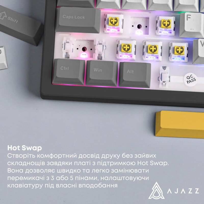 Клавиатура Ajazz AK650 Moon Yellow switches Gray White Yellow (AK650-MY-GWY)