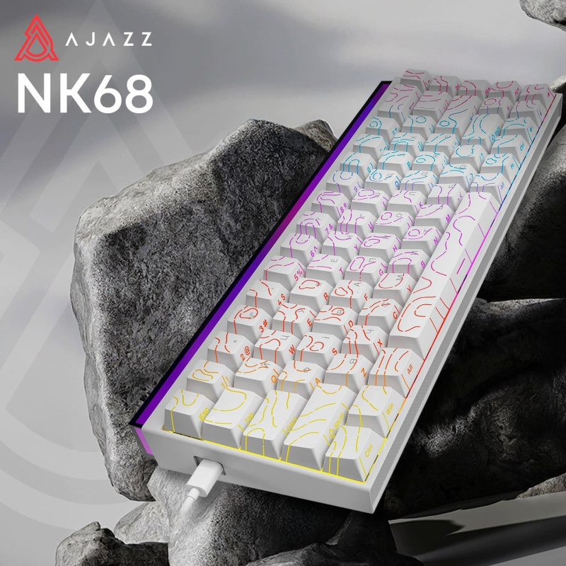 Клавіатура Ajazz NK68 Red switches Side contour White (NK68-RSW)