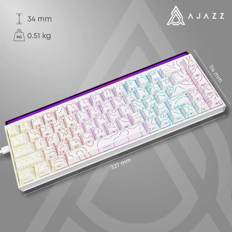 Клавіатура Ajazz NK68 Red switches Side contour White (NK68-RSW)